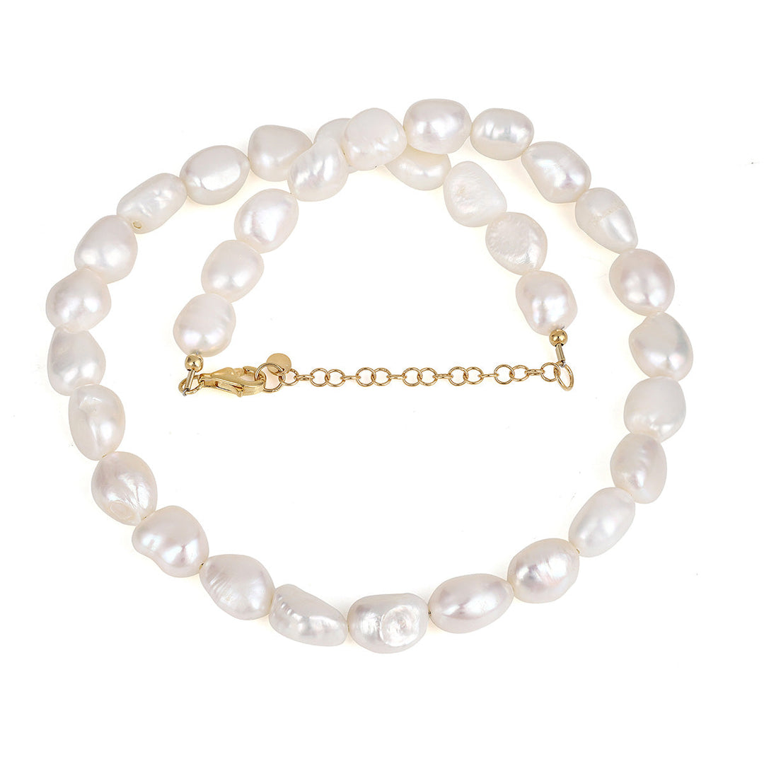 Cultured Pearl Silver Unisex Necklace