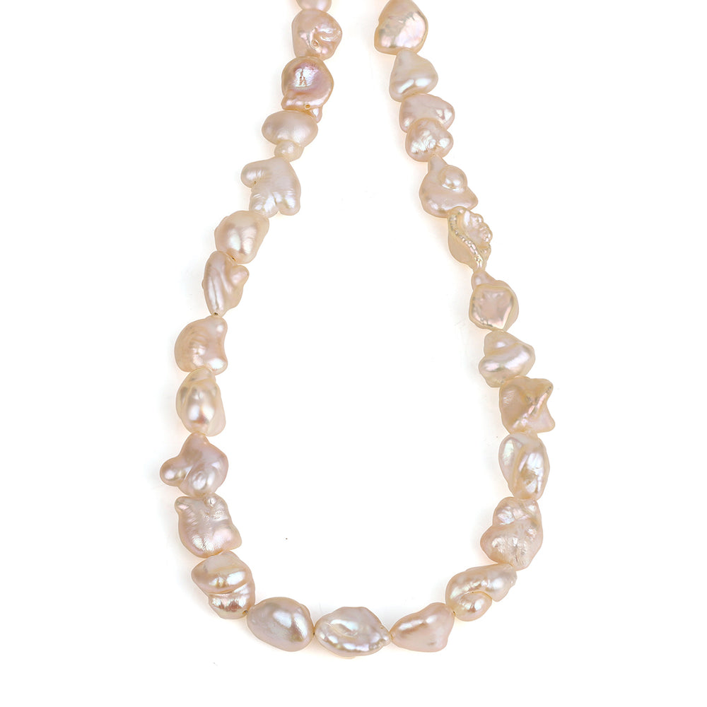 Cultured Pearl Nugget Silver Necklace