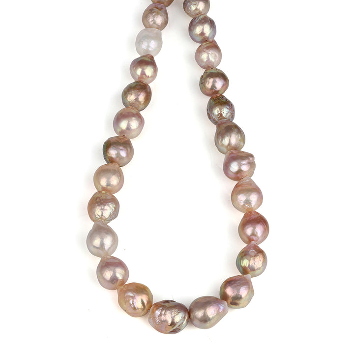 Mystic Pearl Beads Silver Necklace