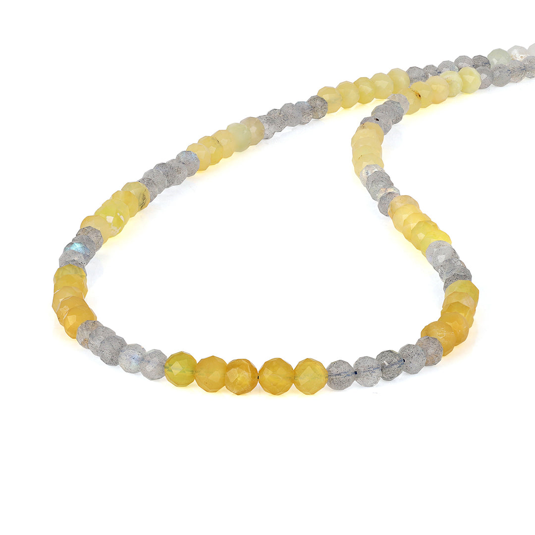 Yellow Opal and Labradorite Silver Necklace