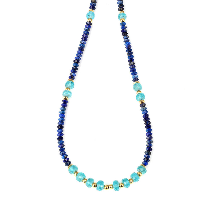 Lapis Lazuli and Apatite Silver Necklace