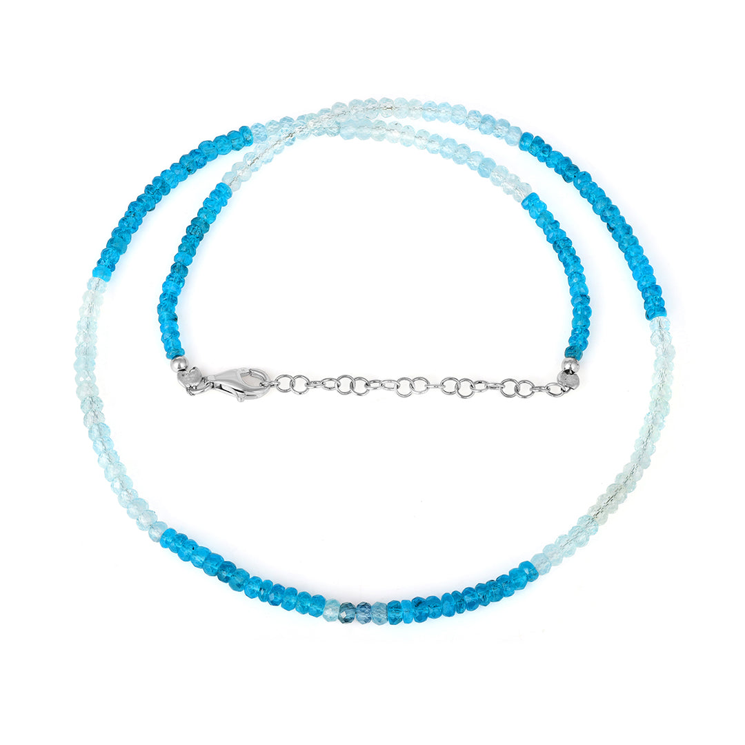 Santa Maria Aquamarine and Apatite Silver Necklace