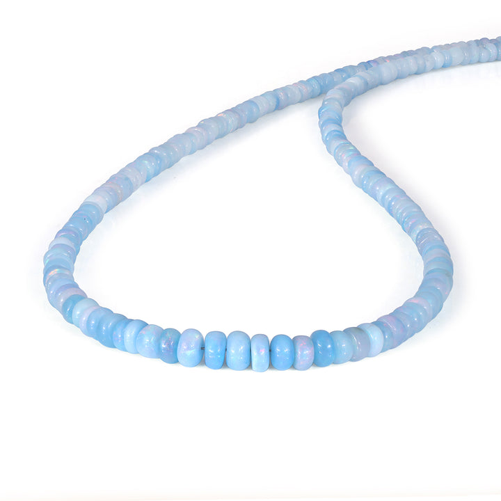 Lavender Blue Ethiopian Opal Silver Necklace