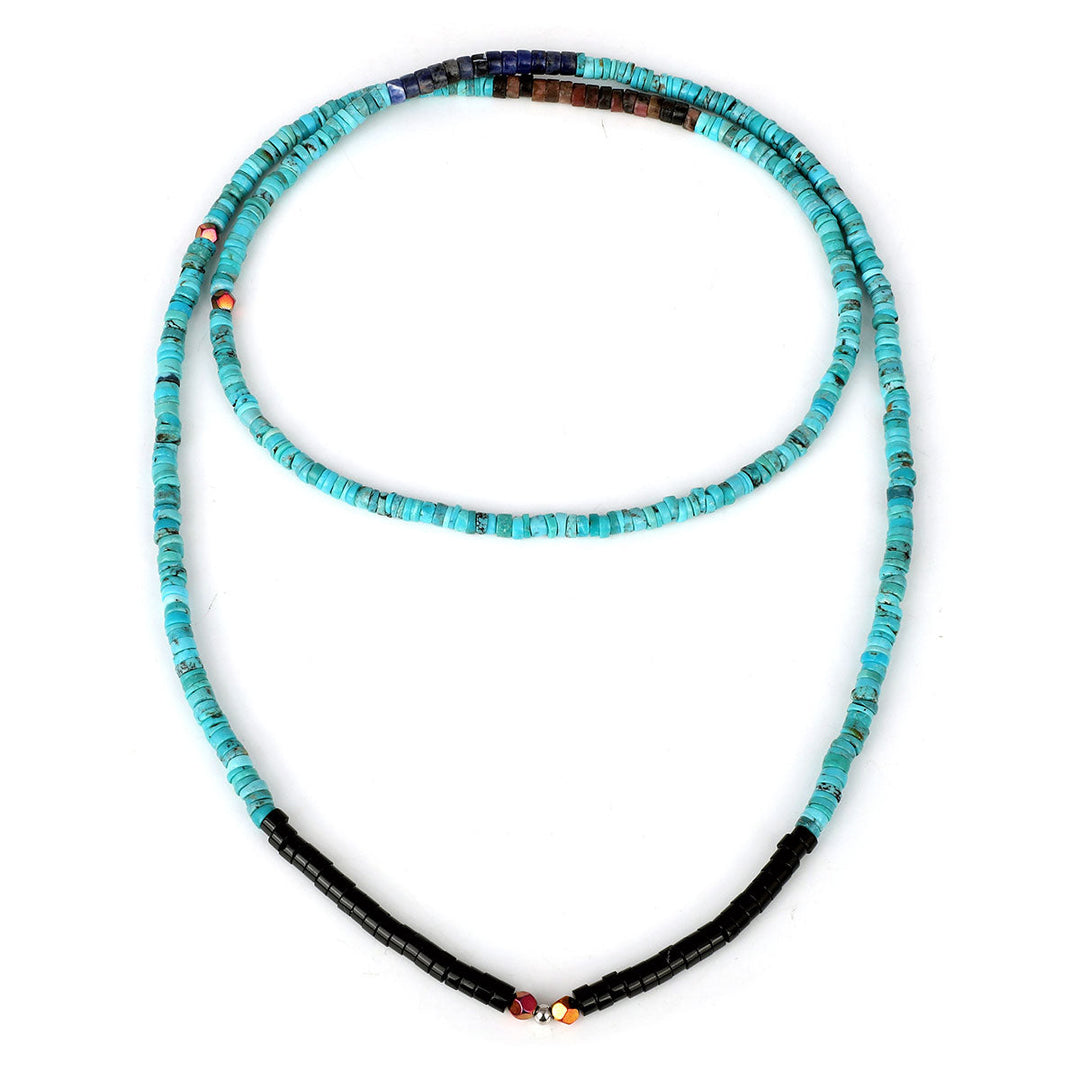 Multi Gemstone Beads Long Necklace