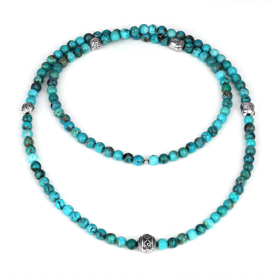 Turquoise and Hematite Silver Necklace