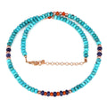 Turquoise, Carnelian, Sapphire and Hematite Silver Necklace
