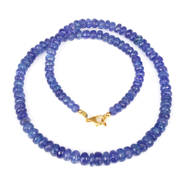 Tanzanite Beads Silver Choker Necklace