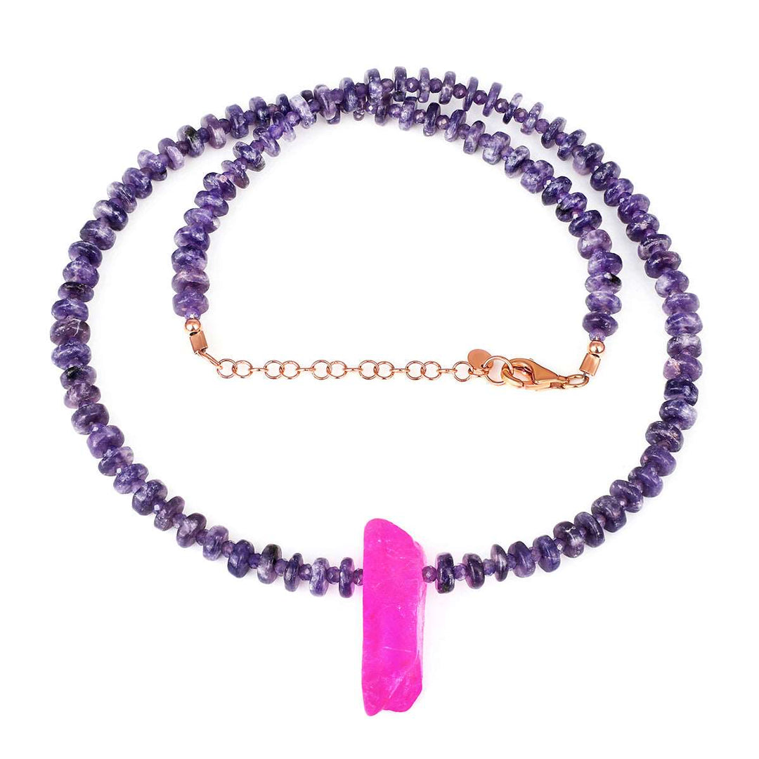 Amethyst, Lepidolite and Mystic Quartz Necklace