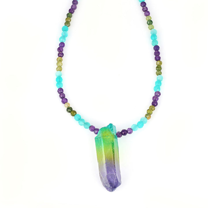 Multi Gemstone Beads Pendant Necklace