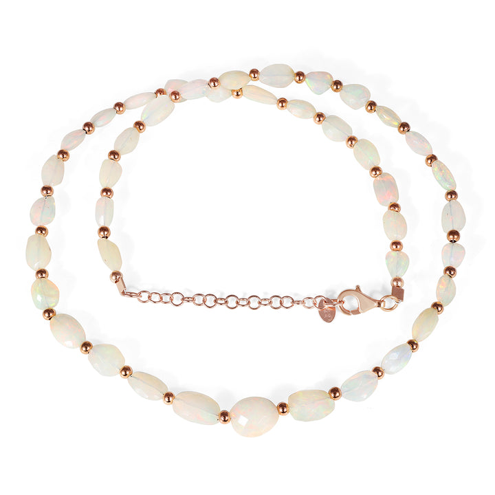 Sterling Silver Ethiopian Opal Tumble Necklace