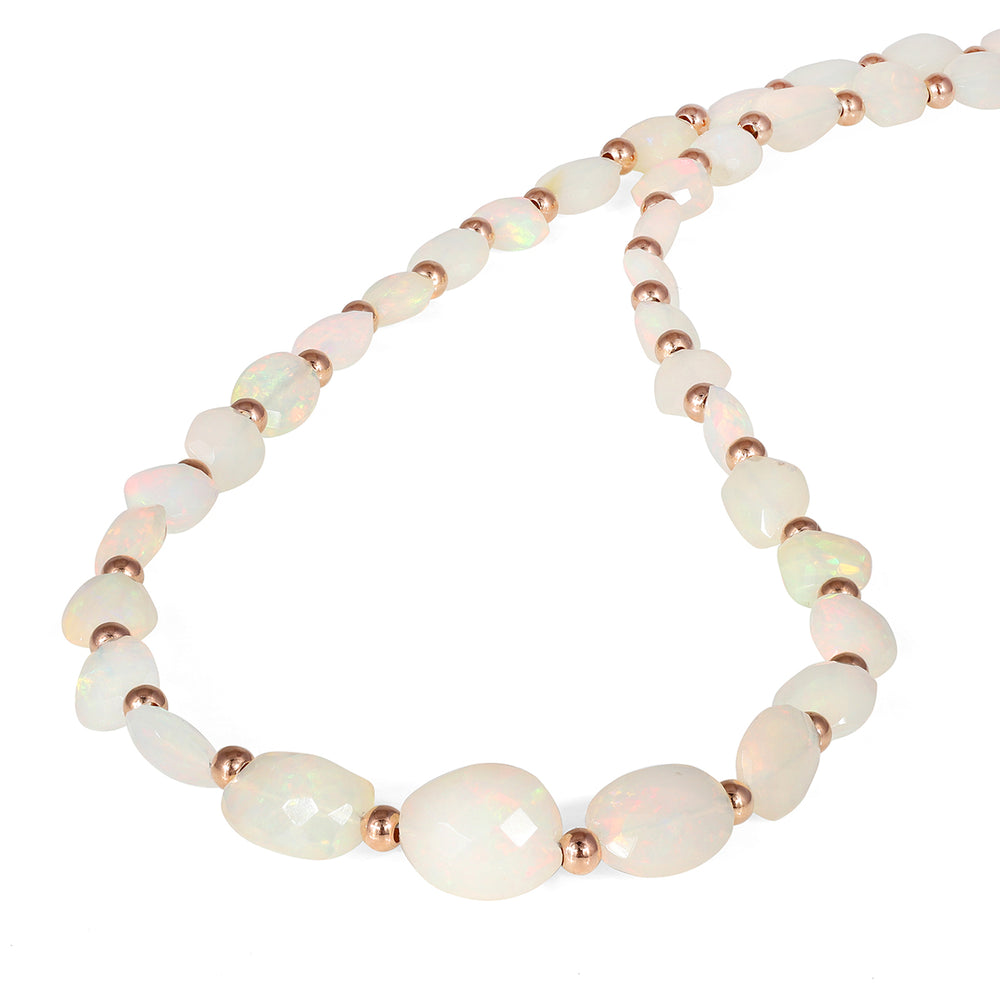 Sterling Silver Ethiopian Opal Tumble Necklace