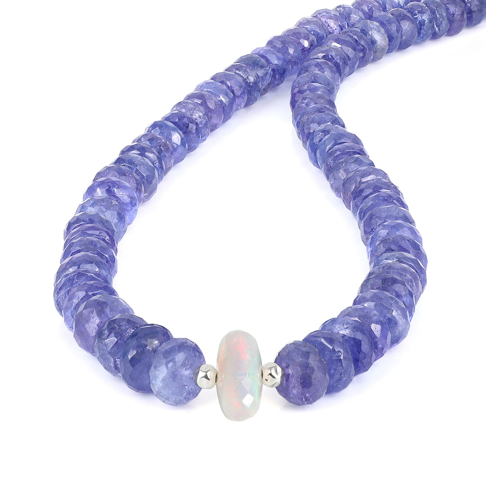 Tanzanite and Ethiopian Opal Silver Choker Necklace