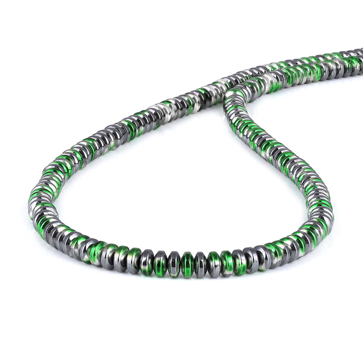 Mystic Green Hematite Silver Choker Necklace