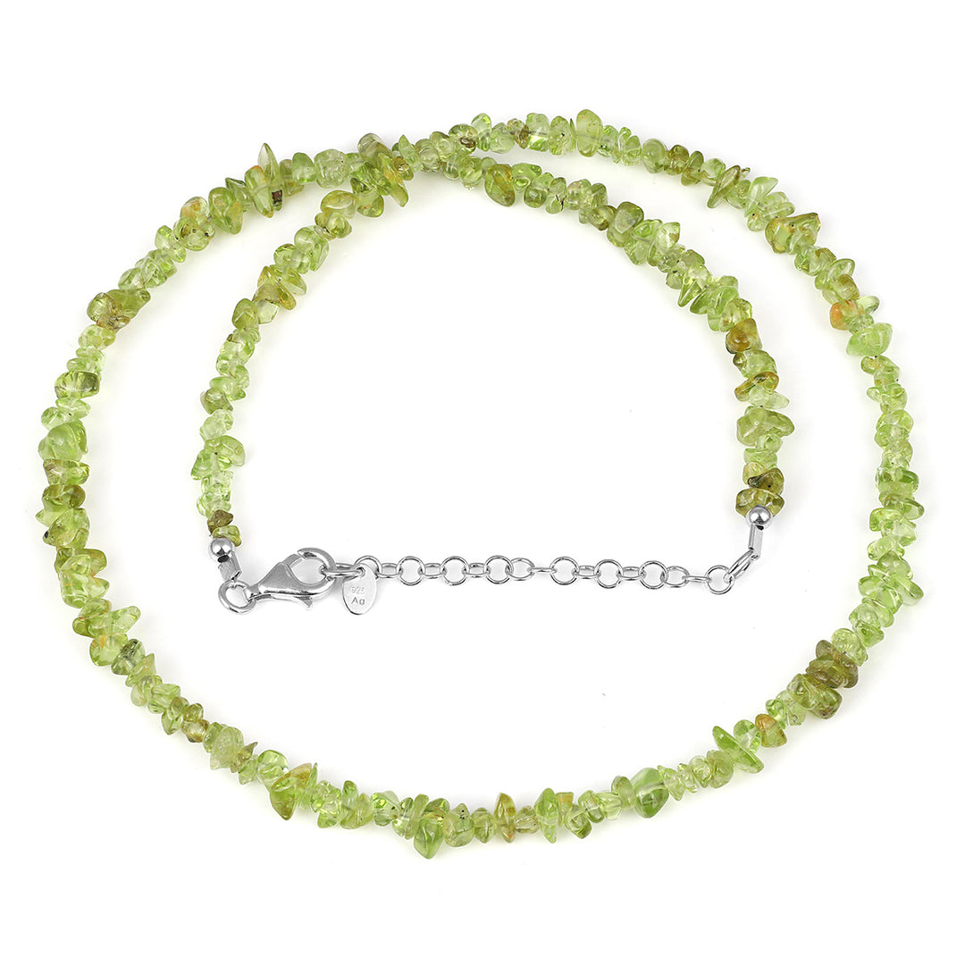 Peridot Nuggets Silver Necklace