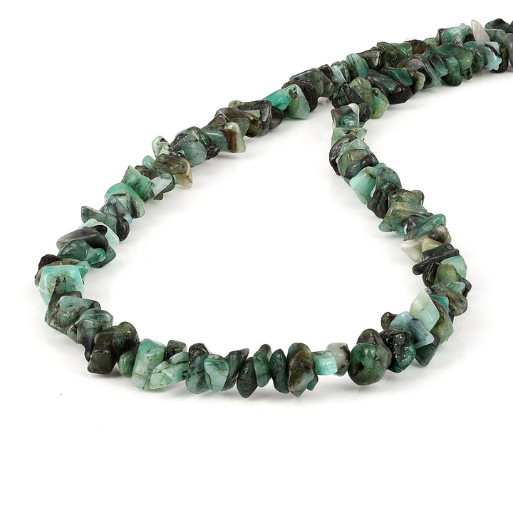 Emerald Nuggets Silver Necklace