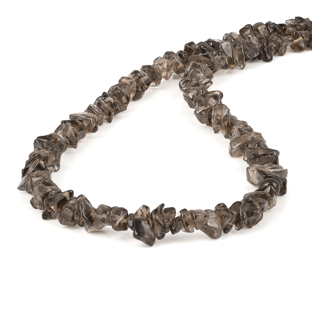 Smoky Quartz Nuggets Silver Necklace