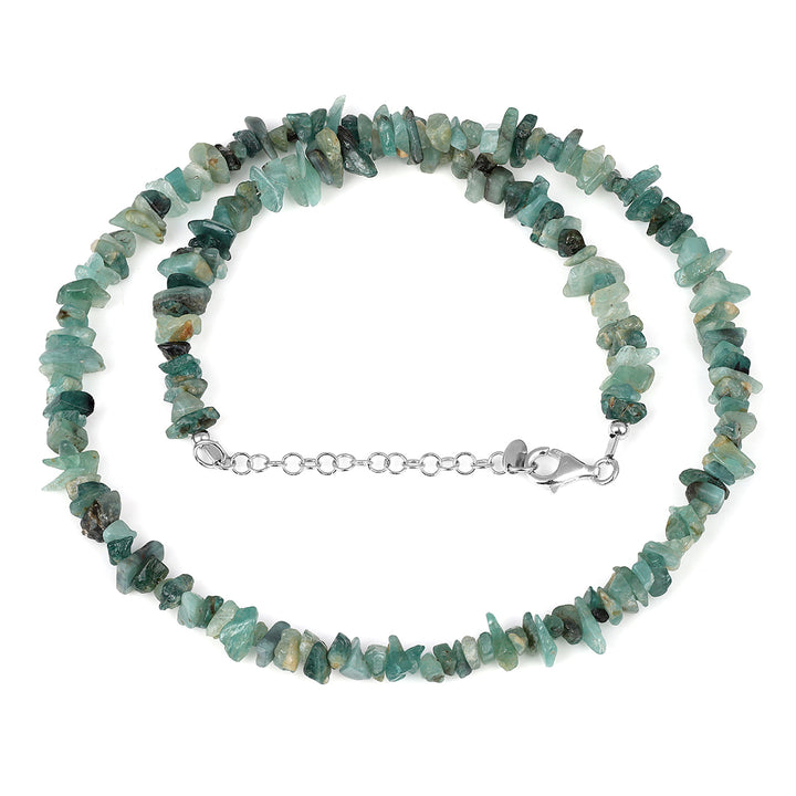 Grandidierite Nuggets Silver Necklace