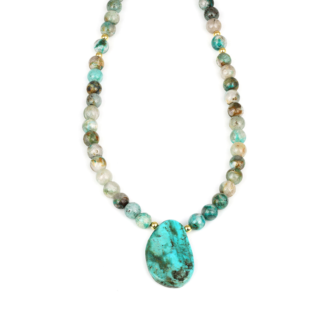 Chrysocolla and Turquoise Pendant Necklace