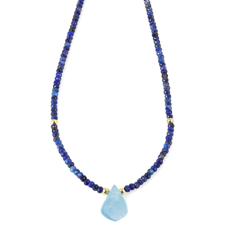 Lapis Lazuli and Aquamarine Choker Necklace