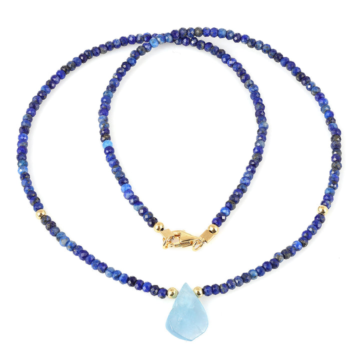 Lapis Lazuli and Aquamarine Choker Necklace