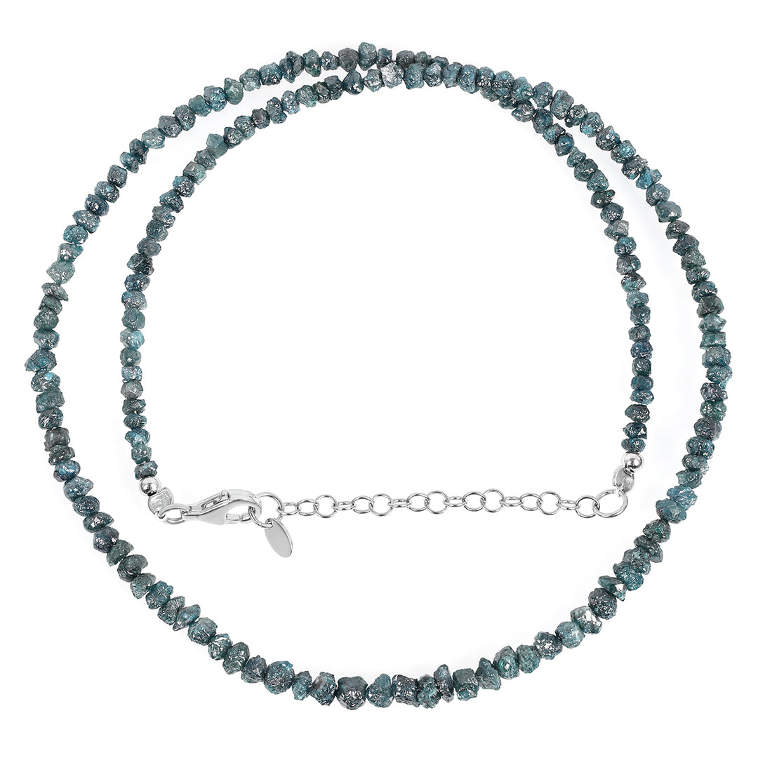 Blue Diamond Silver Necklace