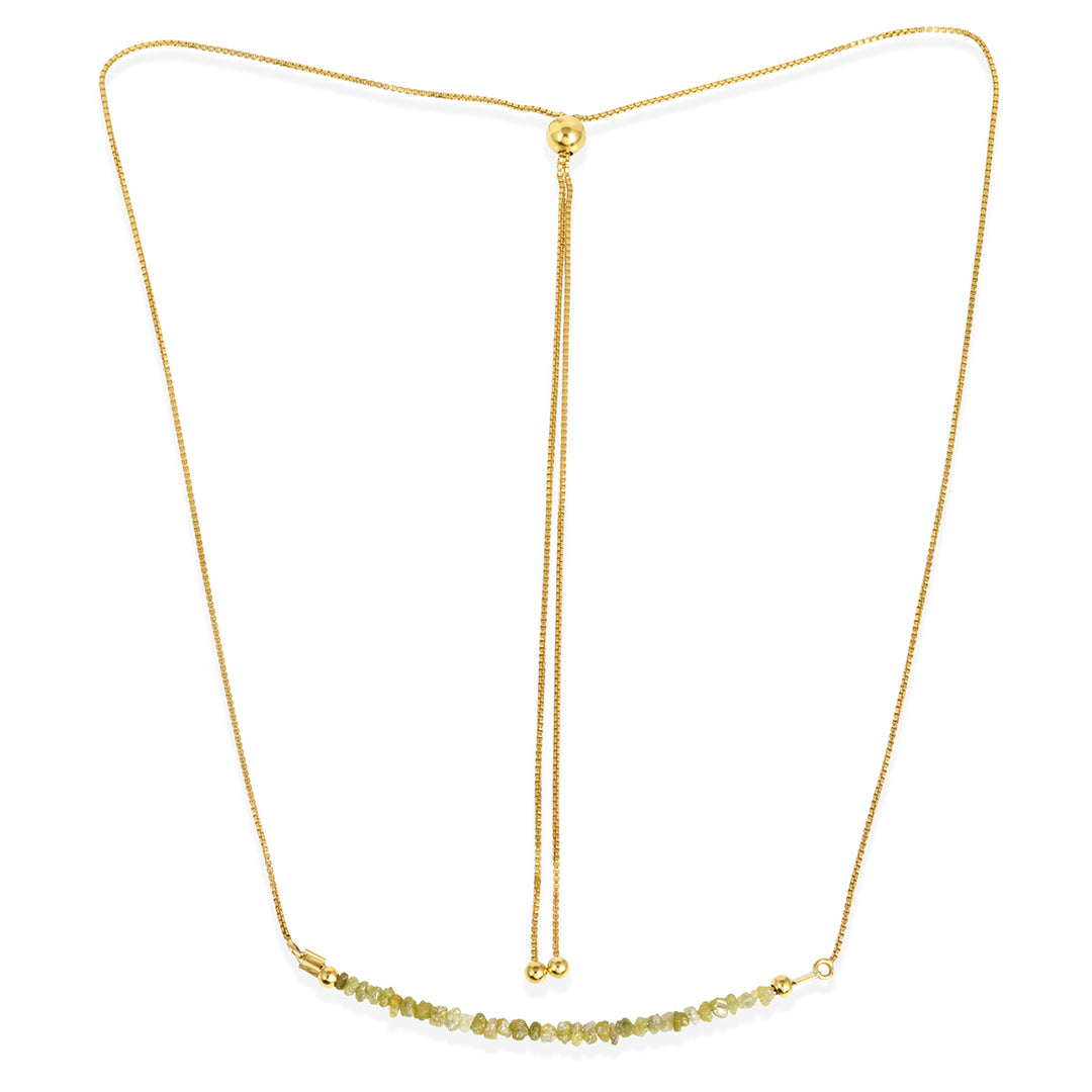 Yellow Diamond Silver Bolo Chain Necklace