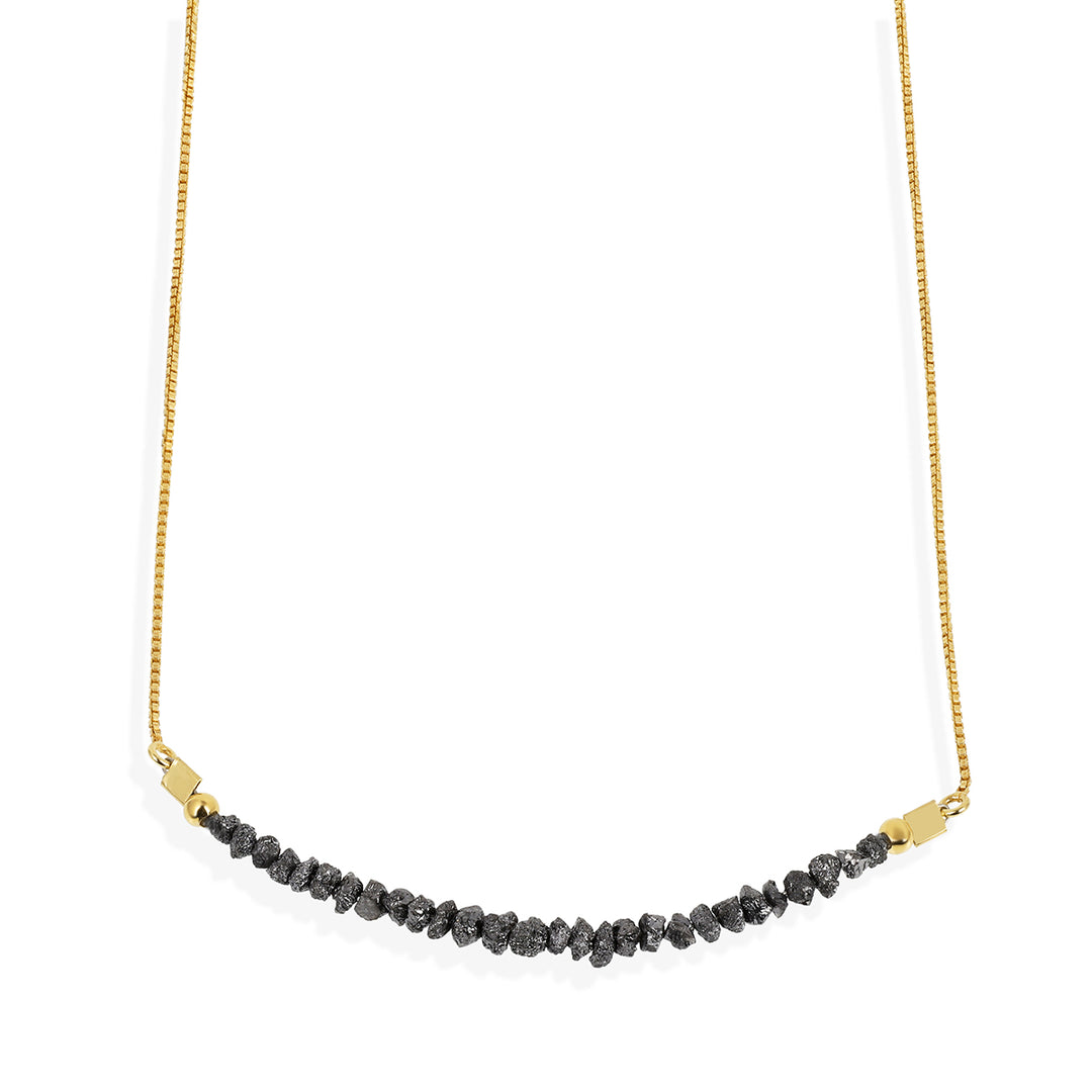 Black Diamond Silver Bolo Chain Necklace