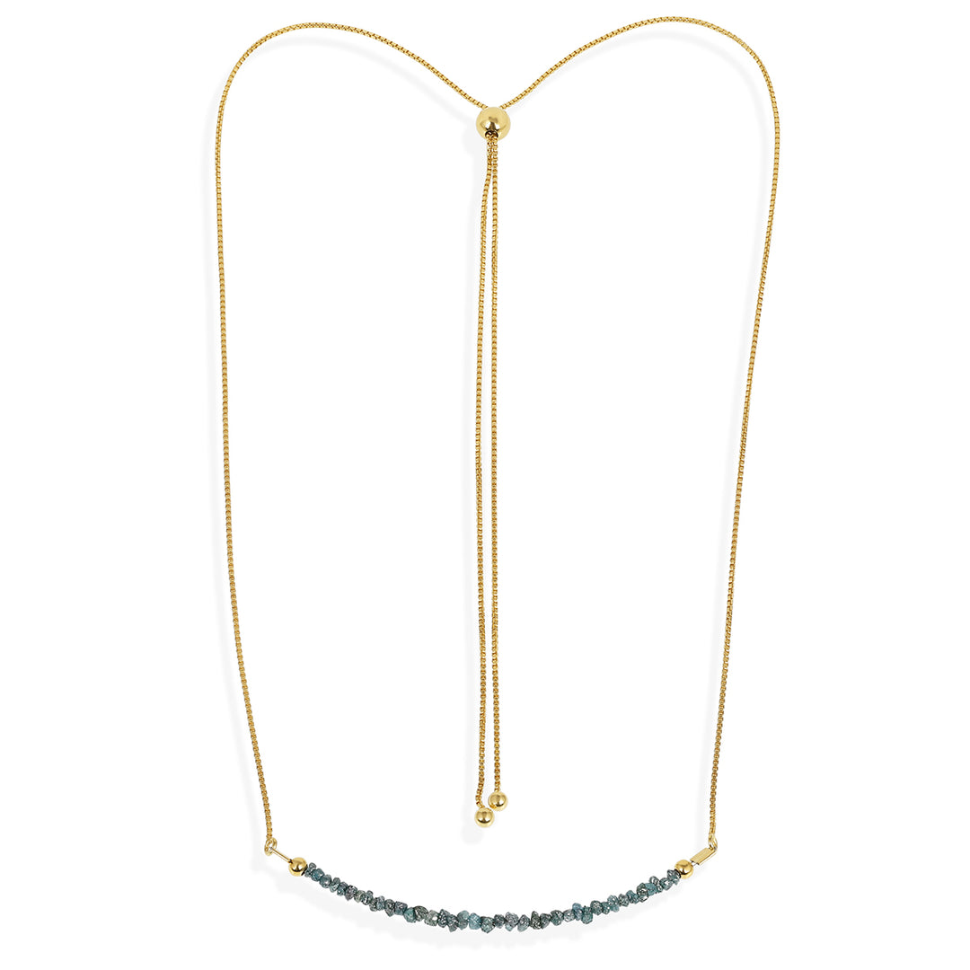 Blue Diamond Silver Bolo Chain Necklace