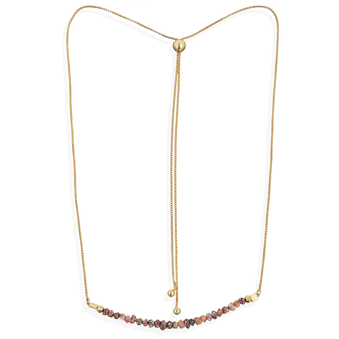 Brown Diamond Silver Bolo Chain Necklace