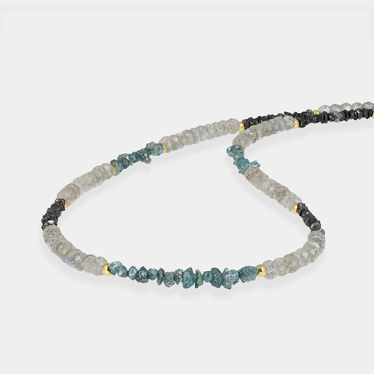 Diamond and Labradorite Silver Necklace
