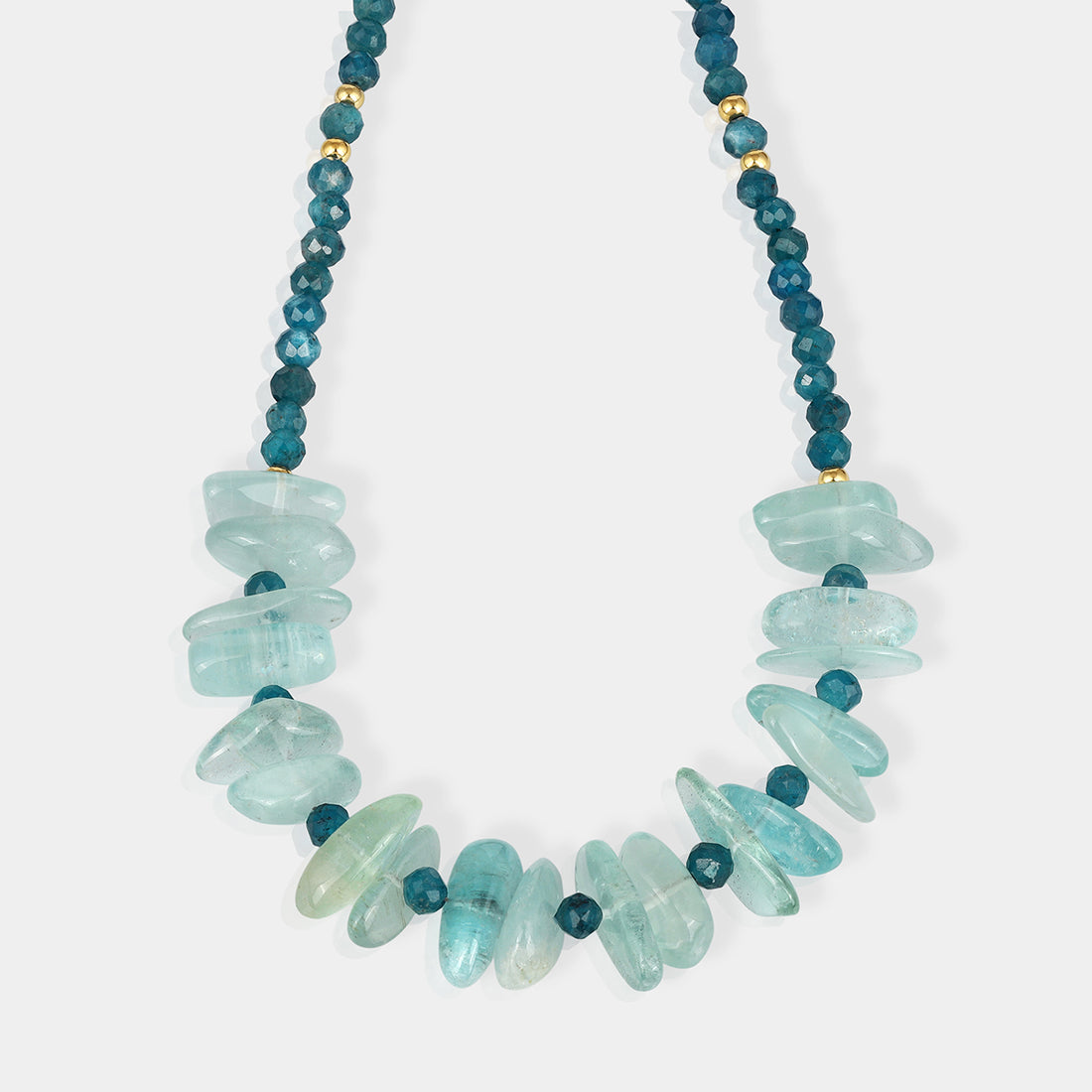 Apatite and Aquamarine Silver Necklace