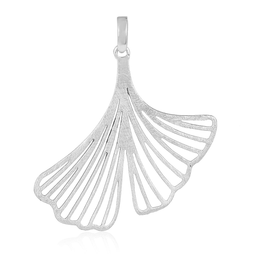 Sterling Silver Ginkgo Biloba Leaf Pendant