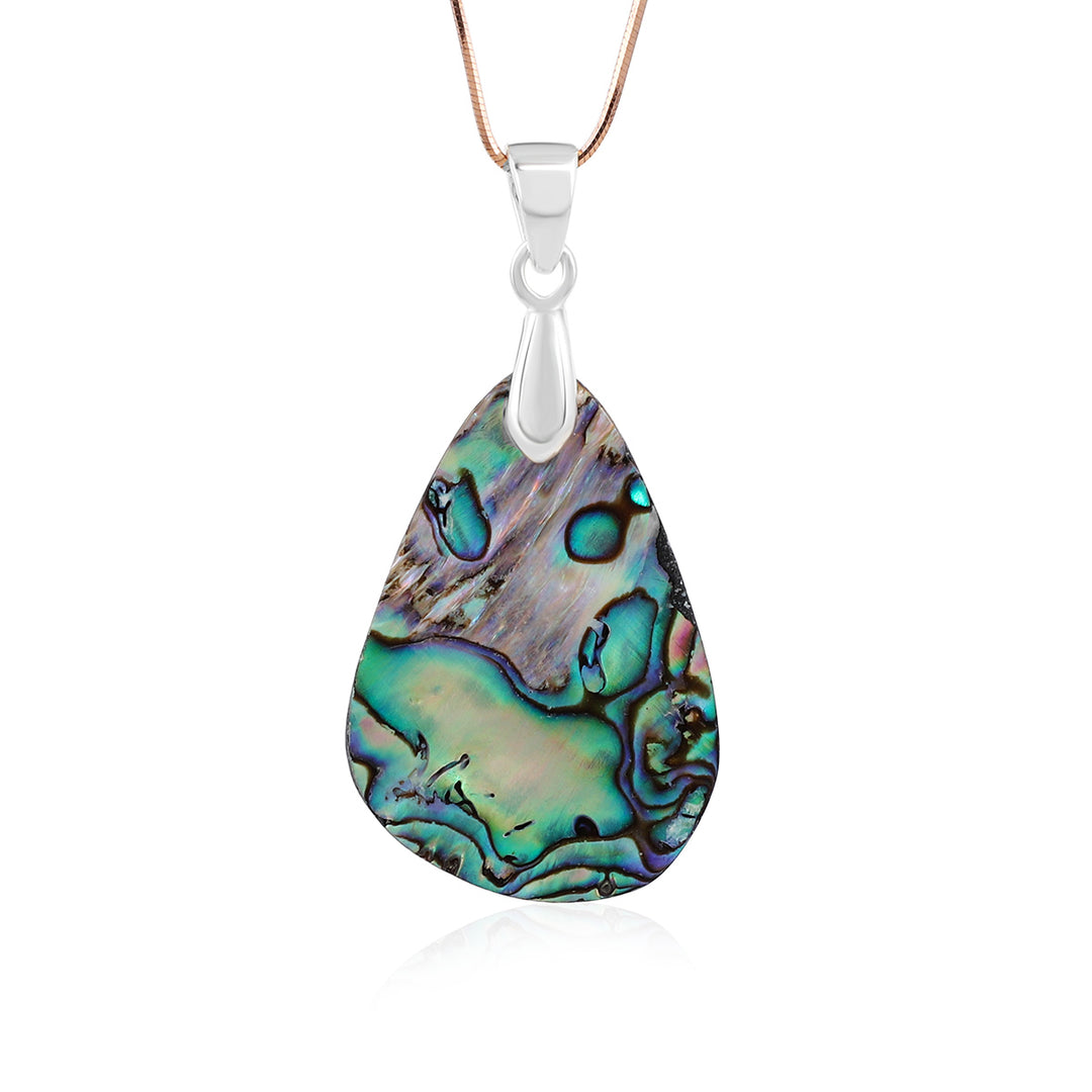 Abalone Shell Pear Silver Pendant