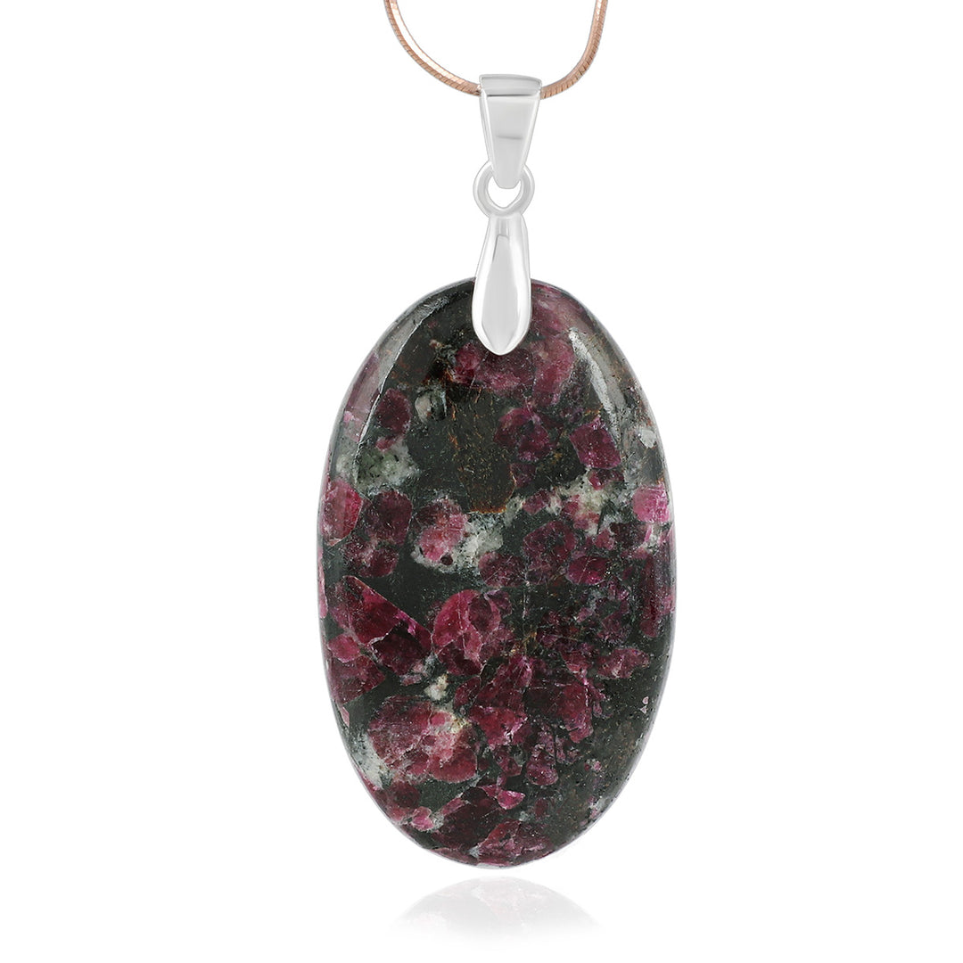 Eudialyte Oval Cabochon Silver Pendant