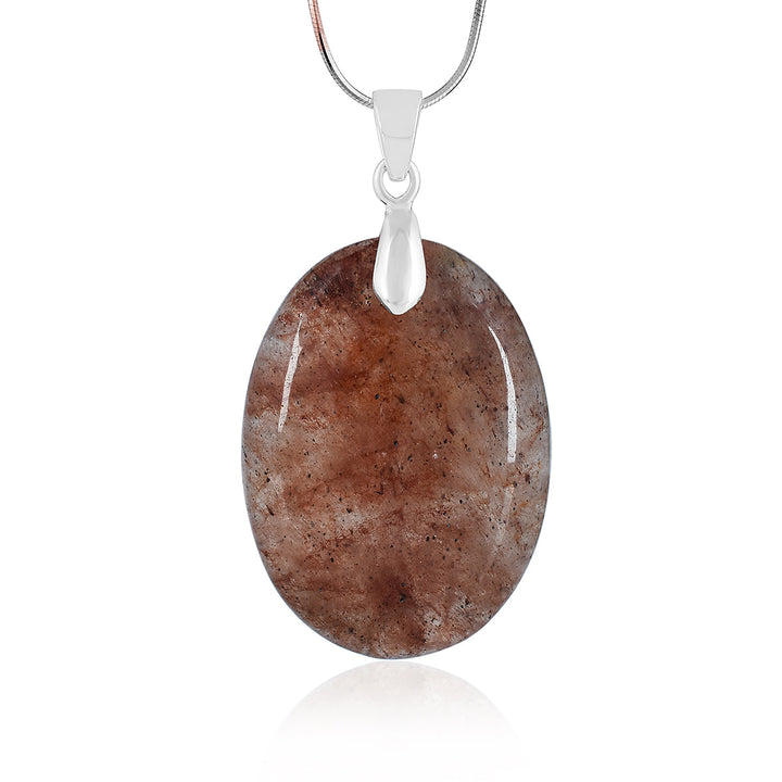 Strawberry Quartz Silver Pendant