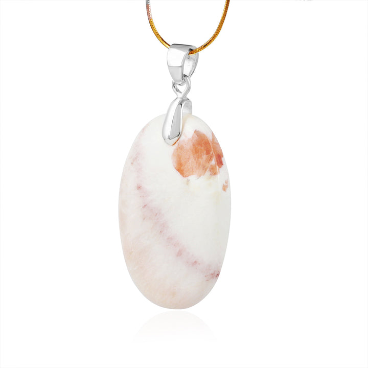 Scolecite Oval Cabochon Silver Pendant