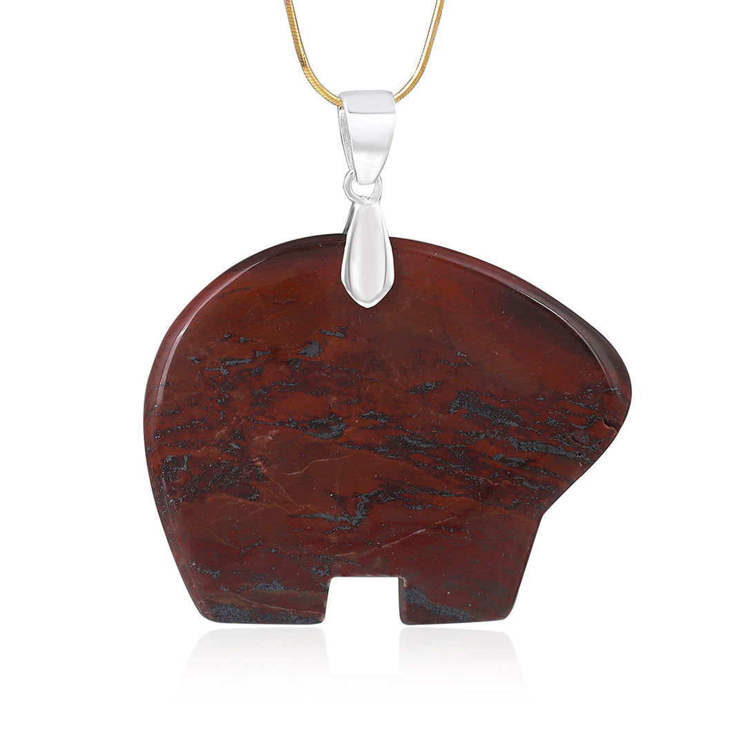 Red Jasper Fancy Cabochon Silver Pendant