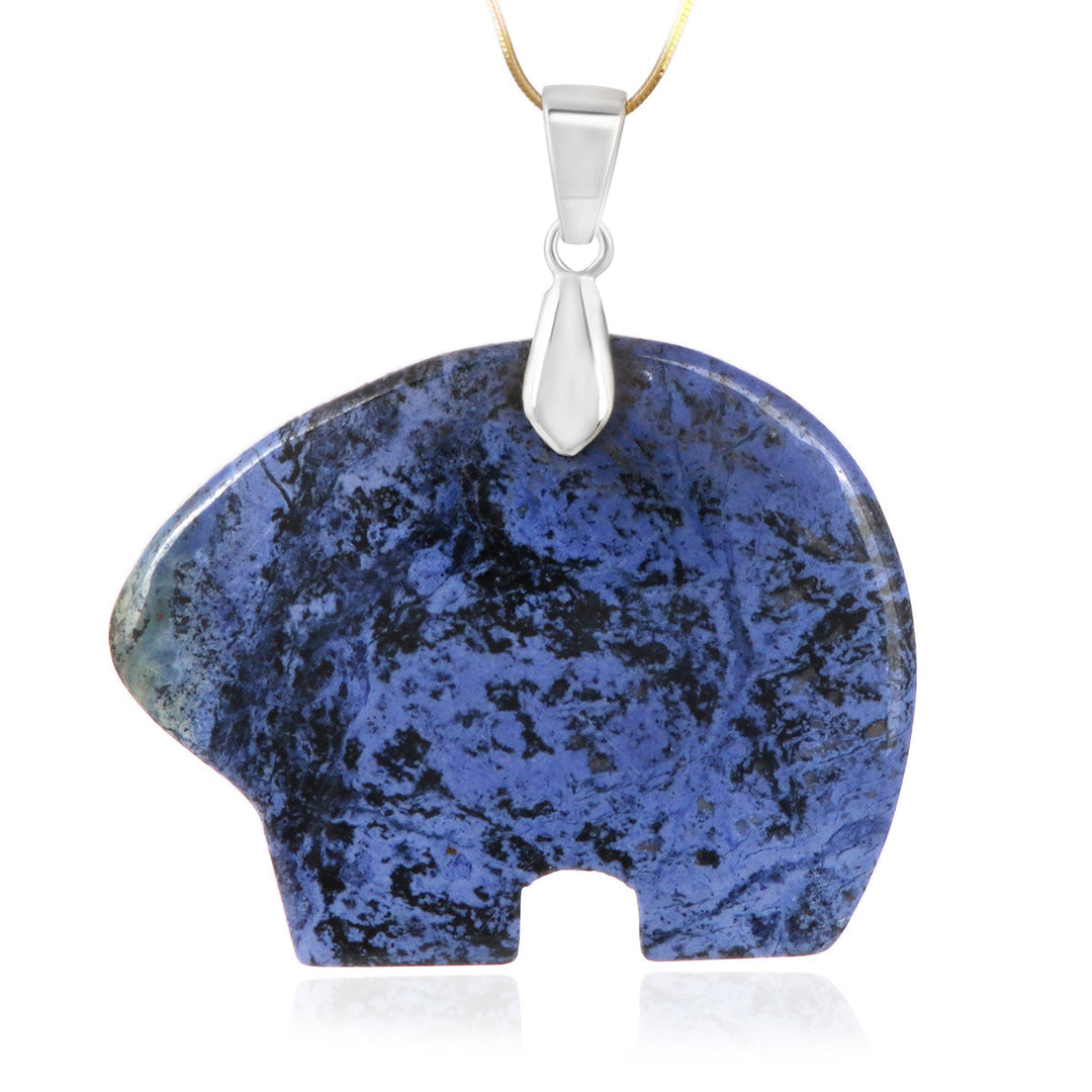 Dumortierite Silver Pendant