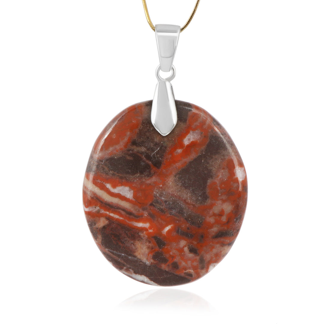 Betel Nut Jasper Silver Pendant