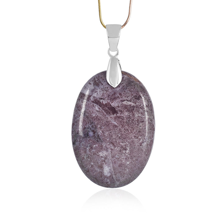 Lepidolite Jasper Silver Pendant