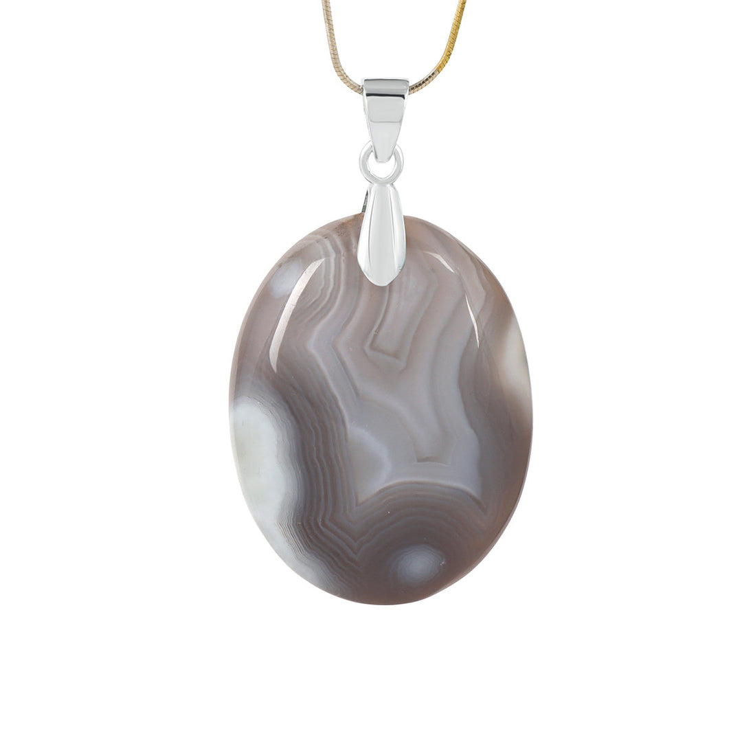 Botswana Agate Silver Pendant