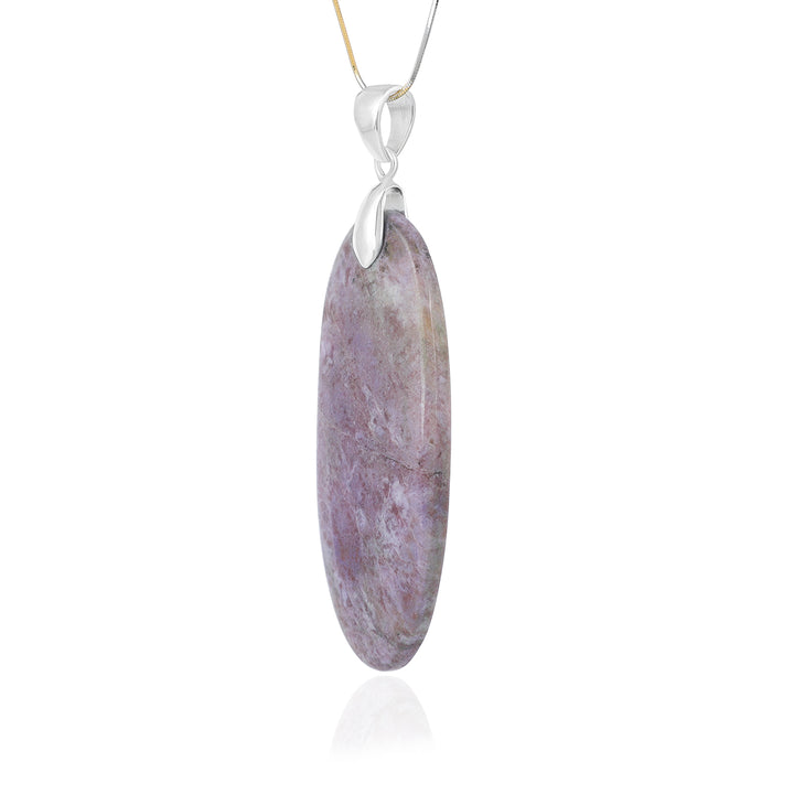 Lepidolite Jasper Silver Pendant