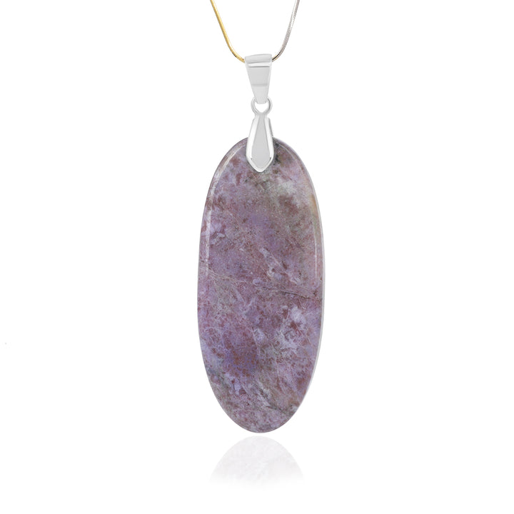 Lepidolite Jasper Silver Pendant