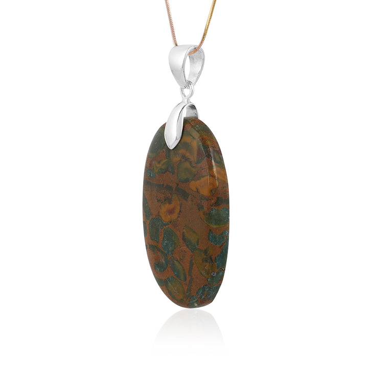 Rhyolite Cabochon Silver Pendant