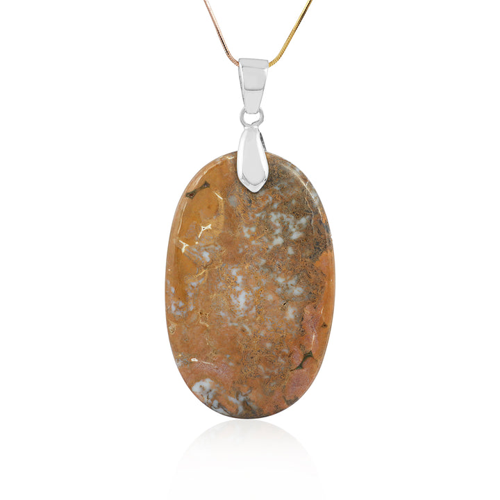 Rhyolite Cabochon Silver Pendant