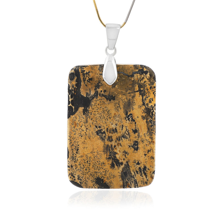 Landscape Jasper Rectangle Silver Pendant