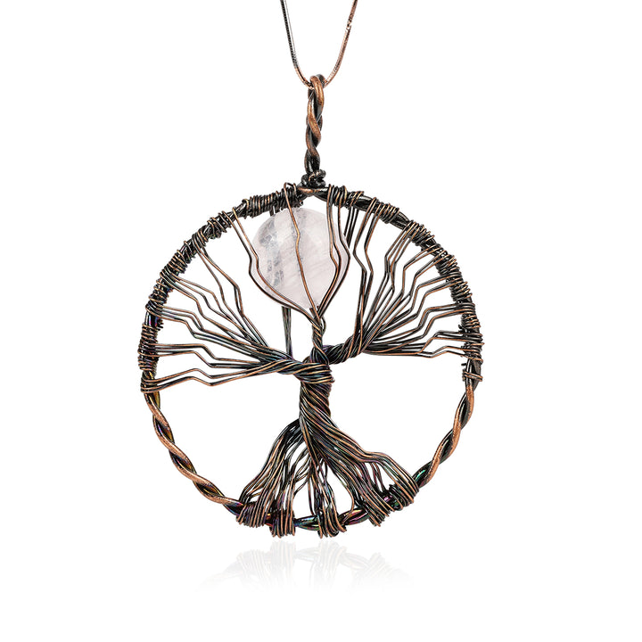 Rose Quartz Tree of Life Pendant