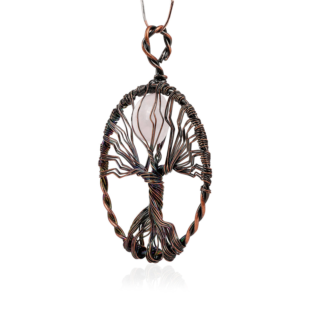 Rose Quartz Tree of Life Pendant