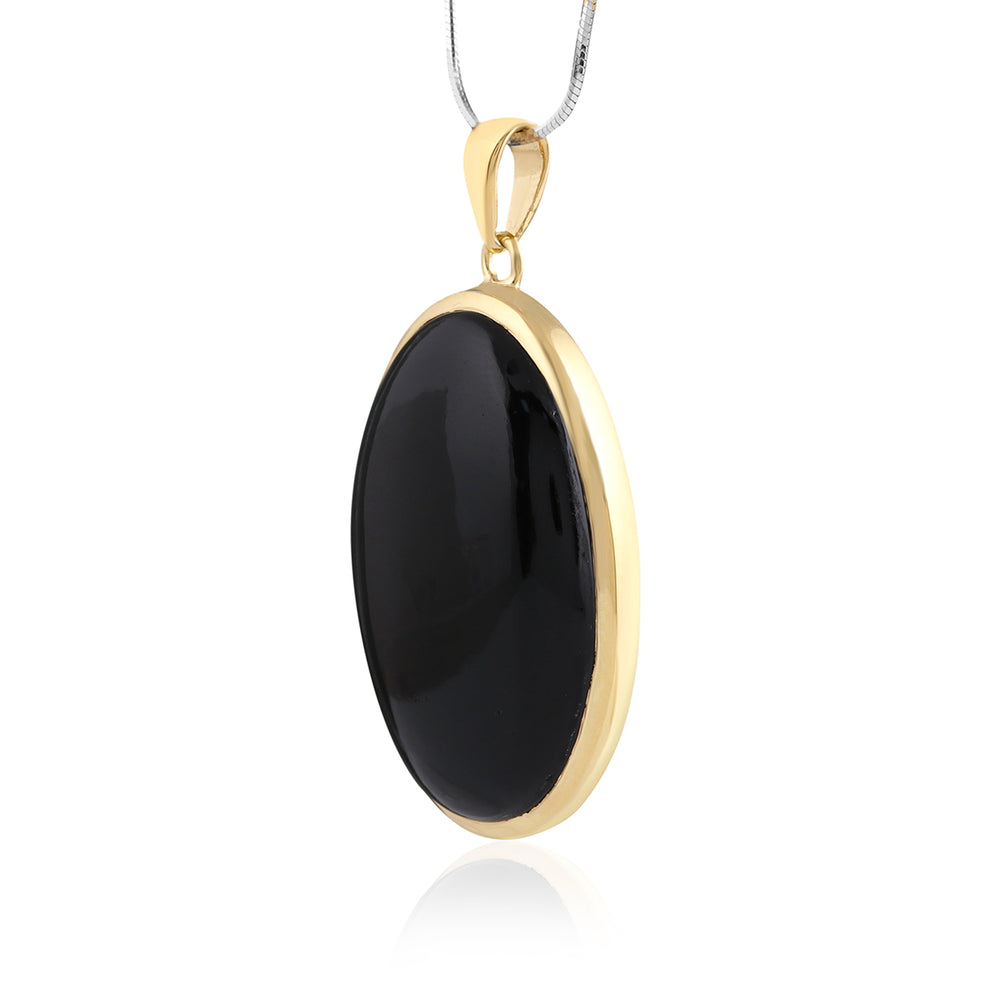 Black Onyx Unisex Silver Pendant