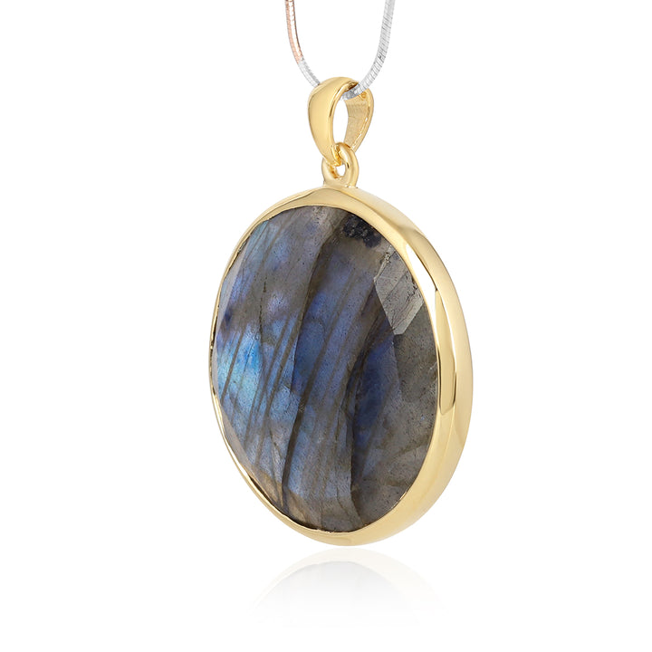 Labradorite Unisex Silver Pendant